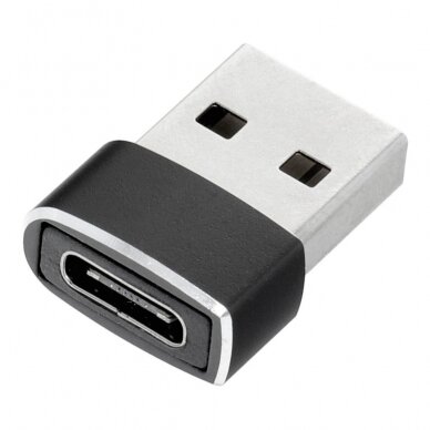 Adapteris iš Type-C į USB A juodas