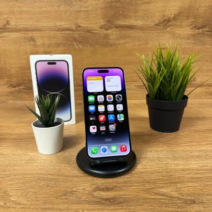 Apple iPhone 14 Pro Max 128GB Deep Purple | 100% Battery | A+ | Atnaujintas Apple iPhone 14 Pro Max 128GB Deep Purple | 100% Battery | A+ | Atnaujintas
