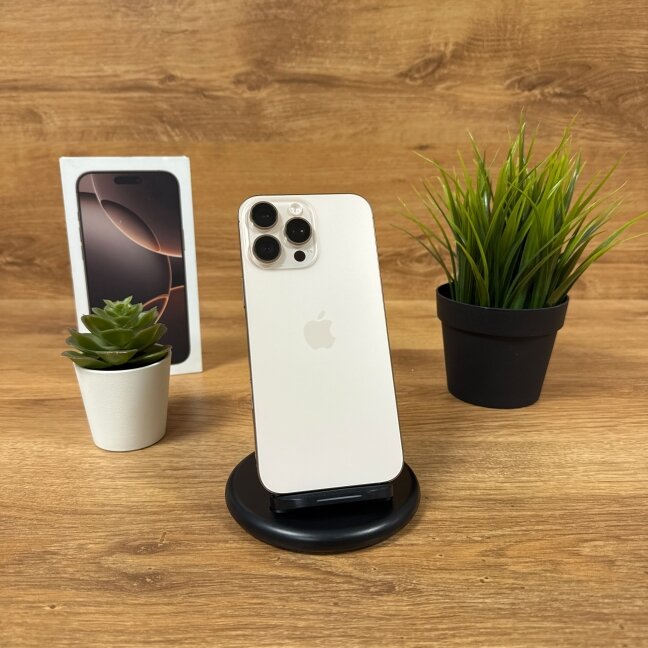 Apple iPhone 16 Pro Max 256GB Desert Titanium | 100% Battery | A | Ekspozicinis Apple iPhone 16 Pro Max 256GB Desert Titanium | 100% Battery | A | Ekspozicinis