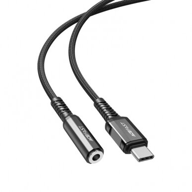 Audio adapteris Acefast C1-07 USB-C to 3.5mm (F) 0.18m juodas