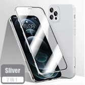 Apple iPhone 12 Pro Max dėklas 360 TPU sidabrinis