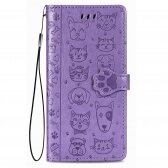 Samsung A51 A515 dėklas Cat-Dog purpurinis