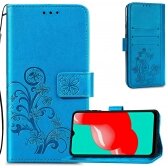 Samsung A225 A22 4G dėklas Flower Book mėlynas