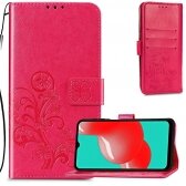 Samsung A225 A22 4G dėklas Flower Book rožinis-raudonas