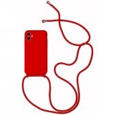 Apple iPhone 12 Pro Max dėklas Strap Silicone Case raudonas