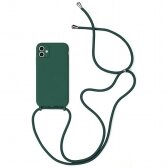 Apple iPhone 12 Pro dėklas Strap Silicone Case tamsiai žalias
