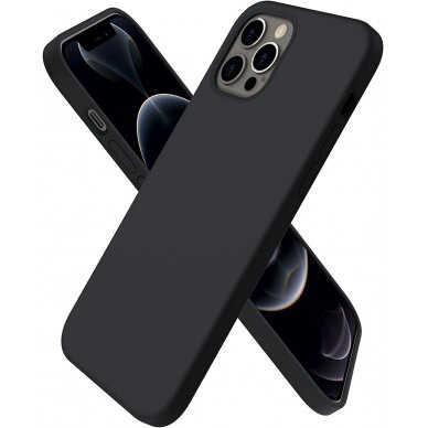 Apple iPhone 14 Pro Max dėklas Liquid Silicone 1.5mm juodas