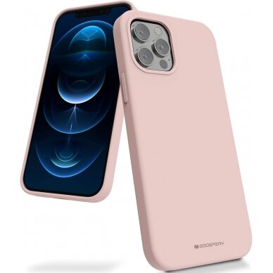 Apple iPhone 15 Plus dėklas Mercury Silicone Case rožinio smėlio