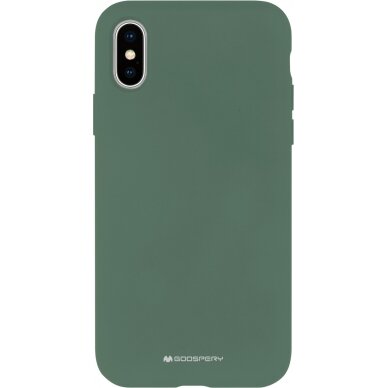 Samsung A226 A22 5G dėklas Mercury Silicone Case tamsiai žalias