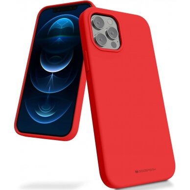 Samsung A546 A54 5G dėklas Mercury Silicone Case raudonas