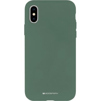 Samsung S916 S23 Plus 5G dėklas Mercury Silicone Case tamsiai žalias