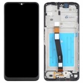 Ekranas Samsung A135 A13 4G su lietimui jautriu stikliuku ir rėmeliu juodas originalus (service pack)
