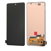Ekranas Samsung A515 A51 su lietimui jautriu stikliuku juodas OLED (real size)