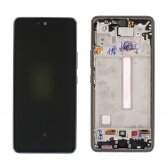 Ekranas Samsung A536 A53 5G su lietimui jautriu stikliuku ir rėmeliu juodas originalus (service pack)