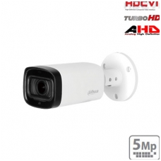 HD-CVI cilindrinė kamera 5MP su LXIR pašvietimu iki 60m., 2.7-12mm 98°~34°, IP67, su mikrofonu