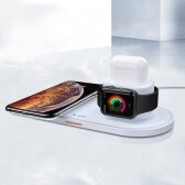 Įkroviklis belaidis Devia 2in1 Smart Phone, Apple Watch, Earphone baltas