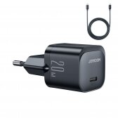 Įkroviklis buitinis Joyroom JR-TCF02 USB-C PD20W + USB-C 1.0m cable juodas