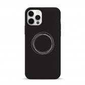 iPhone 12 / 12 Pro dėklas Pump Silicone Minimalistic "Circles On Dark"