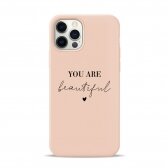 iPhone 12 / 12 Pro dėklas Pump Silicone Minimalistic "You Are Beatufull"