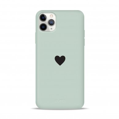 iPhone 11 Pro Max dėklas Pump Silicone Minimalistic "Black Heart"