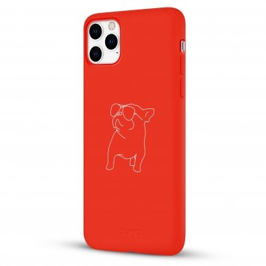 iPhone 11 Pro Max dėklas Pump Silicone Minimalistic "Pug With" 3