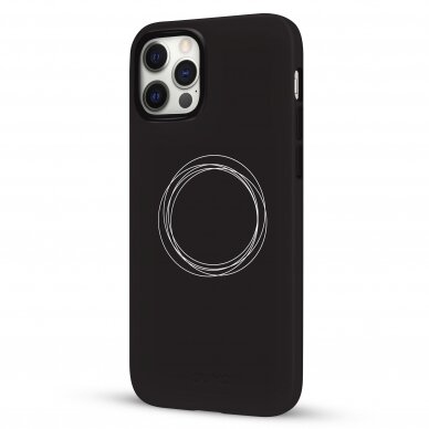 iPhone 12 / 12 Pro dėklas Pump Silicone Minimalistic "Circles On Dark" 3