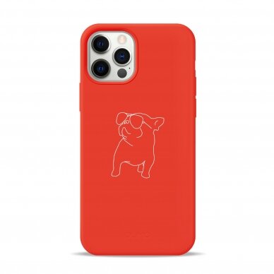 iPhone 12 / 12 Pro dėklas Pump Silicone Minimalistic "Pug With"