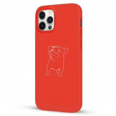iPhone 12 Pro Max dėklas Pump Silicone Minimalistic "Pug With" 3