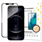 Apple iPhone 12 Pro Max LCD apsauginis stikliukas Wozinsky 5D pritaikytas dėklui juodas
