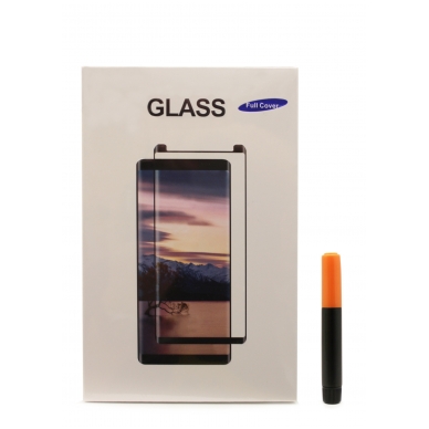 Samsung G960 S9 LCD apsauginis stikliukas M1 "5D UV Glue" lenktas skaidrus