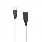 Silikoninis kabelis USB-Micro USB (baltas,1m)