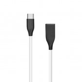 Silikoninis kabelis USB-USB Type C (baltas, 1m)