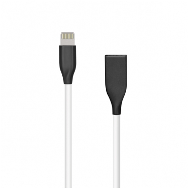 Silikoninis kabelis USB-Lightning (baltas, 1m)