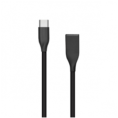 Silikoninis kabelis USB - USB Type C (juodas, 1m)