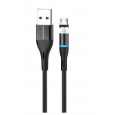 USB kabelis Borofone BU16 Skill Magnetic microUSB 1.0m juodas