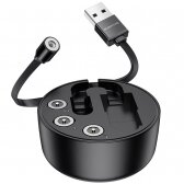 USB kabelis Borofone BU26 3in1 microUSB-Lightning-Type-C magnetinis 1.0m juodas