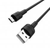 USB kabelis Borofone BX30 microUSB 1m silikoninis juodas