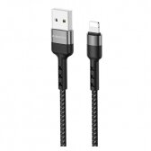 USB kabelis Borofone BX34 lightning 1m juodas