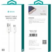 USB kabelis Devia Smart microUSB 1m baltas