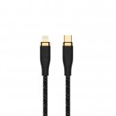 USB kabelis Devia Star Series PD Woven Type-C-Lightning 1.5m juodas