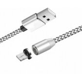 USB kabelis Magnetic Lightning magnetinis 1.0m baltas