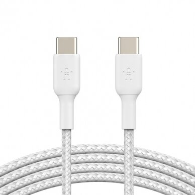 USB kabelis Belkin Boost Charge Braided USB-C to USB-C 1.0m baltas