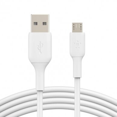 USB kabelis Belkin Boost Charge USB-A to MicroUSB 1.0m baltas