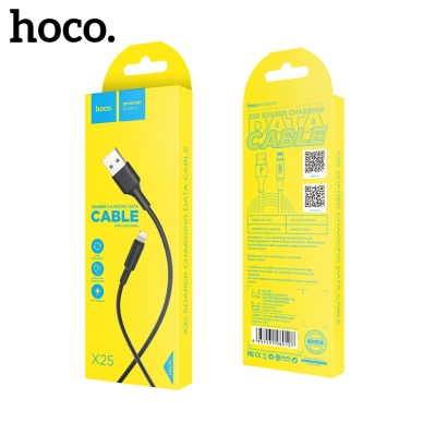 USB kabelis HOCO X25 lightning 1m juodas