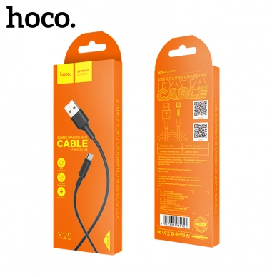 USB kabelis HOCO X25 microUSB 1m juodas