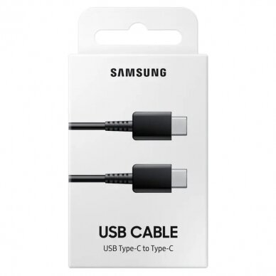 USB kabelis originalus Samsung EP-DA705 Type-C-Type-C 1.0m pakuotėje juodas