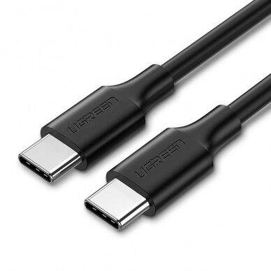 USB kabelis Ugreen US286 USB-C to USB-C 3A 1.0m juodas